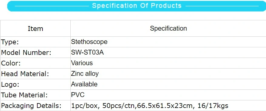 Dual Head Sprague Rappaport Stethoscope Sw-St03A