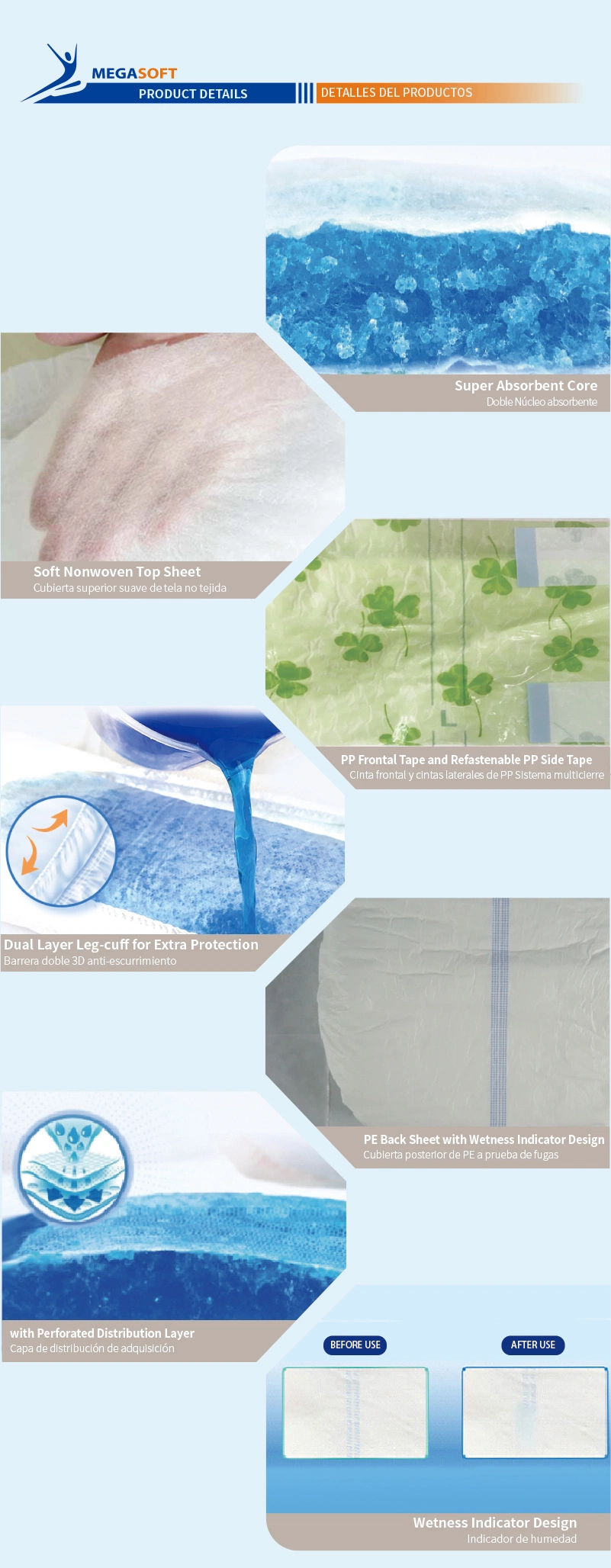 Disposable Adult Diapers Comfortable Incontinence Diapers