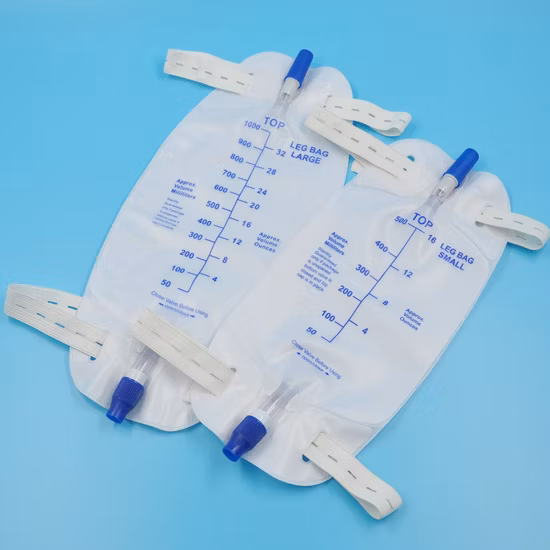 CE Prezzo più economico certificato CE 2000ml Sacchetti di drenaggio per urina monouso sterili per adulti e pediatrici Cina Sacchetti di drenaggio per urina Sacchetti per urina per gambe