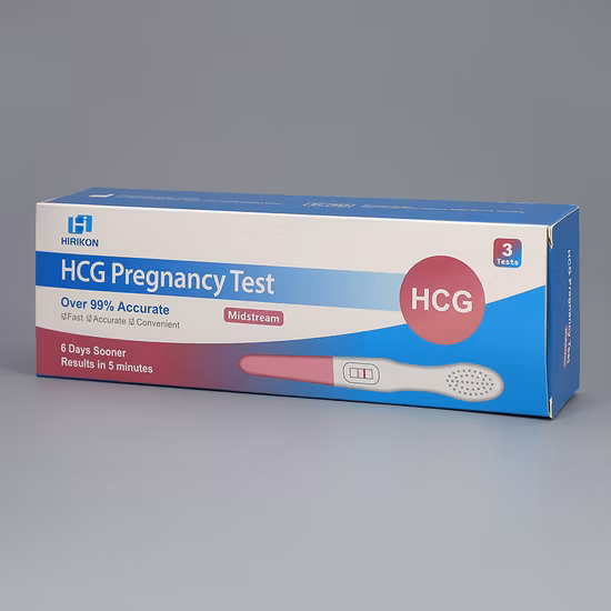 Prezzo di fabbrica Penna midstream per test di gravidanza HCG all'ingrosso con striscia a cassetta/Kit test HCG domestico